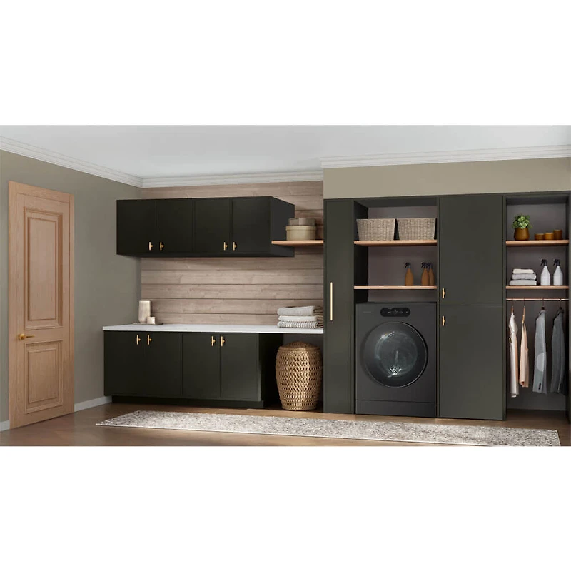 5.8 Cu. Ft. Brushed Black Steel Front Load Smart All-in-One Washer/Dryer Combo