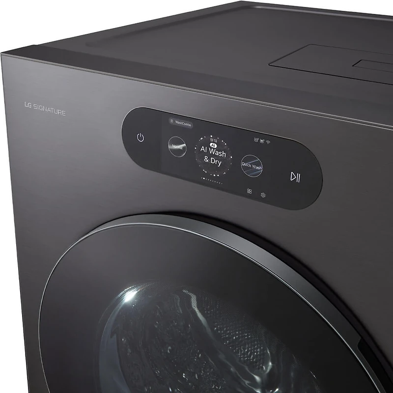 5.8 Cu. Ft. Brushed Black Steel Front Load Smart All-in-One Washer/Dryer Combo