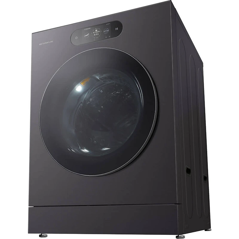 5.8 Cu. Ft. Brushed Black Steel Front Load Smart All-in-One Washer/Dryer Combo