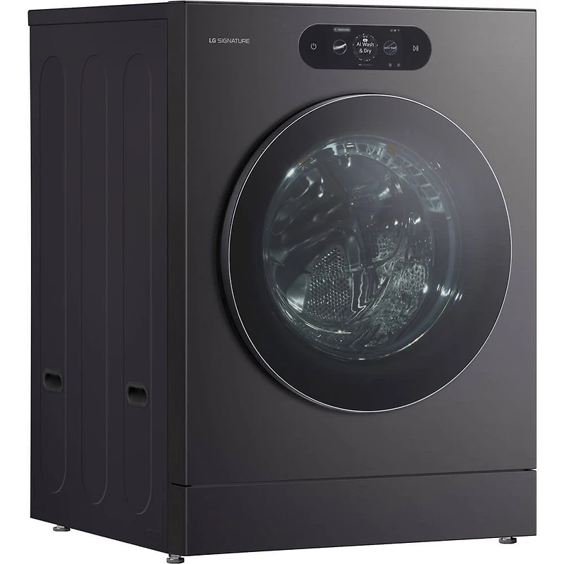 5.8 Cu. Ft. Brushed Black Steel Front Load Smart All-in-One Washer/Dryer Combo
