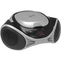 Portable AM/FM Radio CD Player Boombox with Bluetooth - Silver