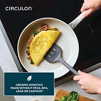 10-Pc. Ceramic Nonstick Cookware Set with Halo LaserDefense - Pearl White