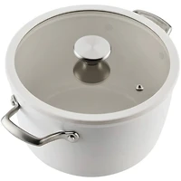 10-Pc. Ceramic Nonstick Cookware Set with Halo LaserDefense - Pearl White