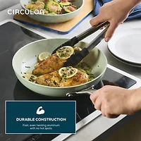 10-Pc. Ceramic Nonstick Cookware Set with Halo LaserDefense - Sage Green - OPEN BOX