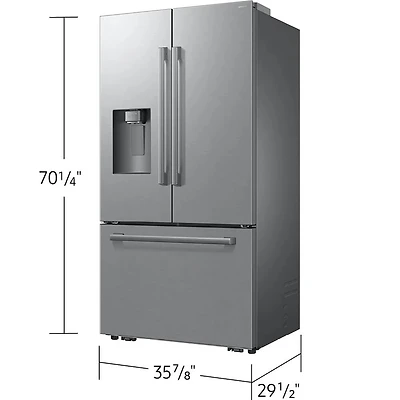 23.5 Cu. Ft. Bespoke Stainless French Door Counter Depth Smart Refrigerator 
