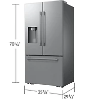 23.5 Cu. Ft. Bespoke Stainless French Door Counter Depth Smart Refrigerator 
