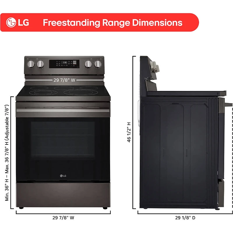6.3 Cu. Ft. Black Stainless Freestanding Convection Smart Electric Range