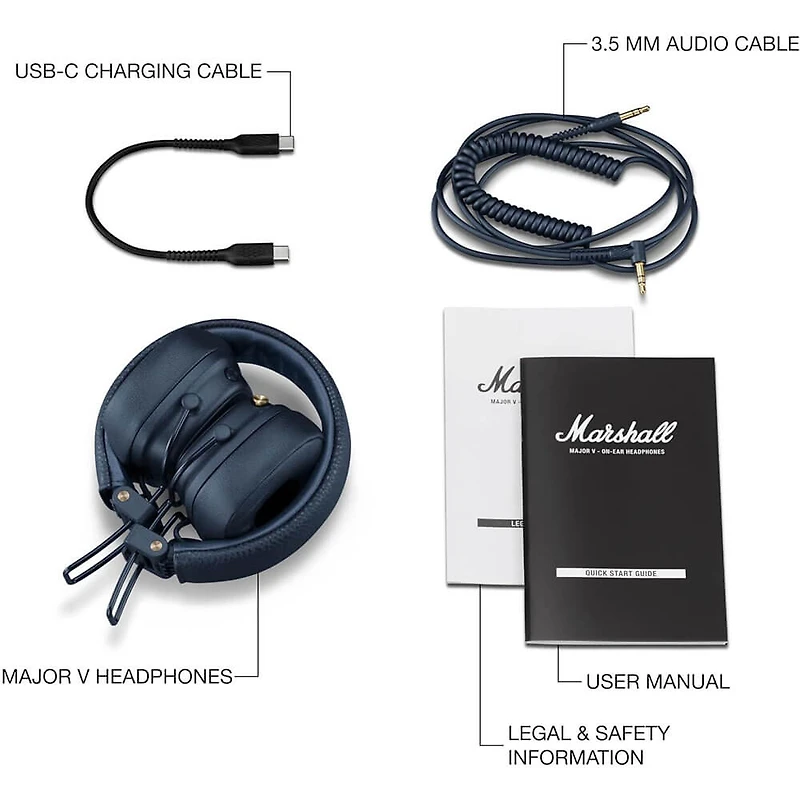 Major V Wireless On-Ear Headphones - Midnight Blue
