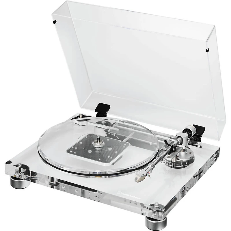 Fully Manual Belt-Drive Transparent Acrylic Turntable with Dual Moving Coil Cartridge