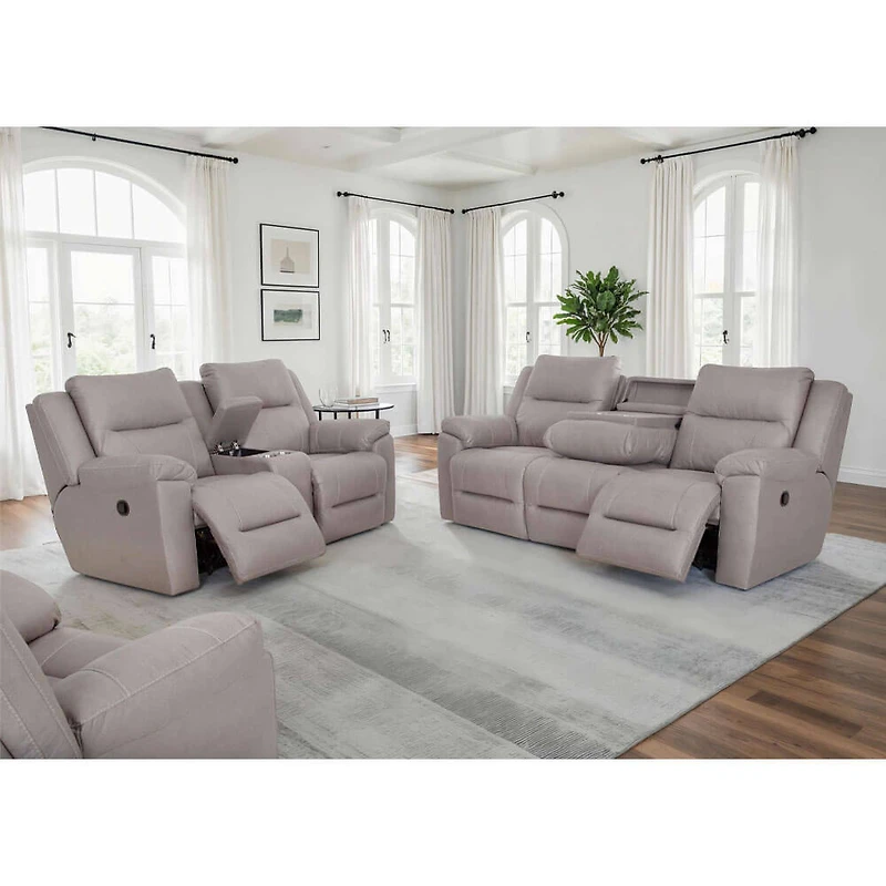 Ransom Reclining Sofa with Drop Down Table - Astrid Stone