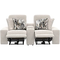 Darby Power Reclining Console Loveseat with Power Adjustable Headrest - Cotton
