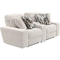 Darby Power Reclining Console Loveseat with Power Adjustable Headrest - Cotton
