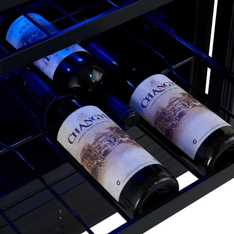 24 inch 51 Bottle White with Antique Brass Wine Cooler