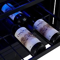 24 inch 51 Bottle White with Antique Brass Wine Cooler