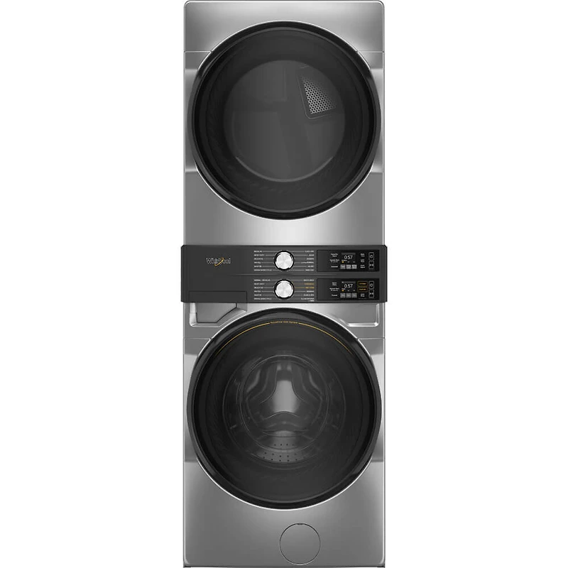 Radiant Silver 4.5 Cu. Ft. Washer/7.4 Cu. Ft. Dryer Electric Smart Laundry Tower