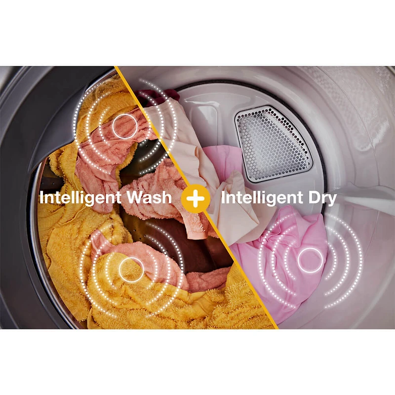 Radiant Silver 4.5 Cu. Ft. Washer/7.4 Cu. Ft. Dryer Electric Smart Laundry Tower