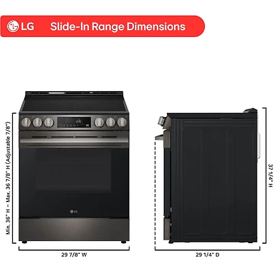 6.3 Cu. Ft. Black Stainless Slide-In Smart Electric Range