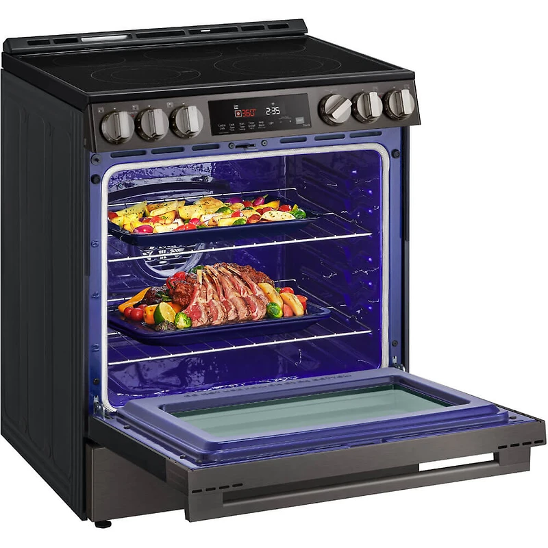 6.3 Cu. Ft. Black Stainless Slide-In Smart Electric Range