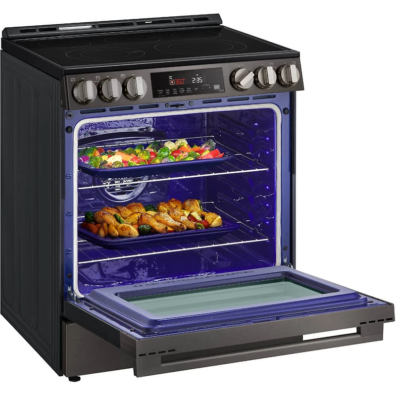 6.3 Cu. Ft. Black Stainless Slide-In Smart Electric Range