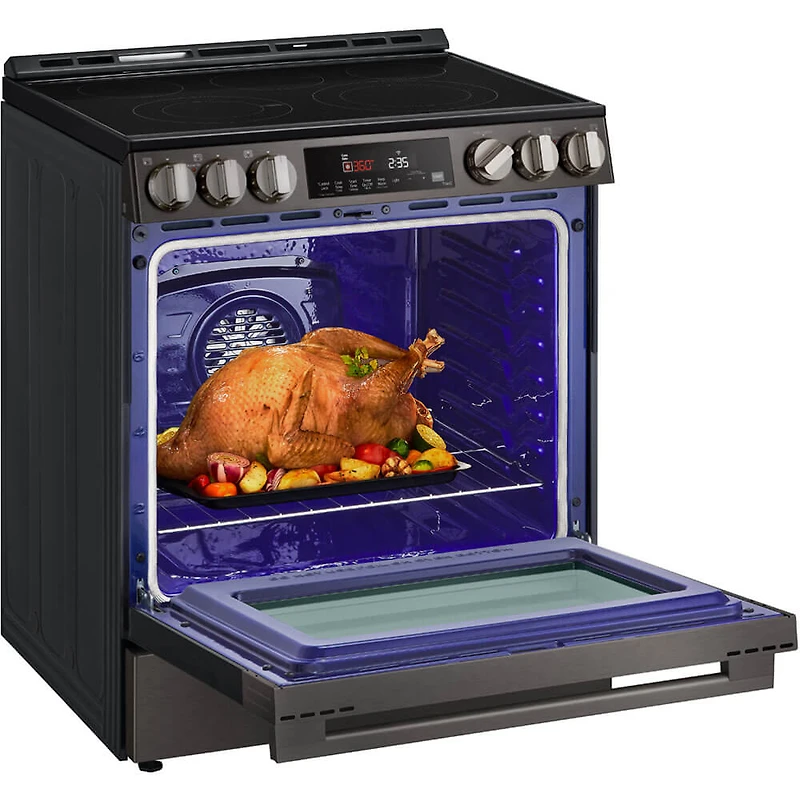 6.3 Cu. Ft. Black Stainless Slide-In Smart Electric Range