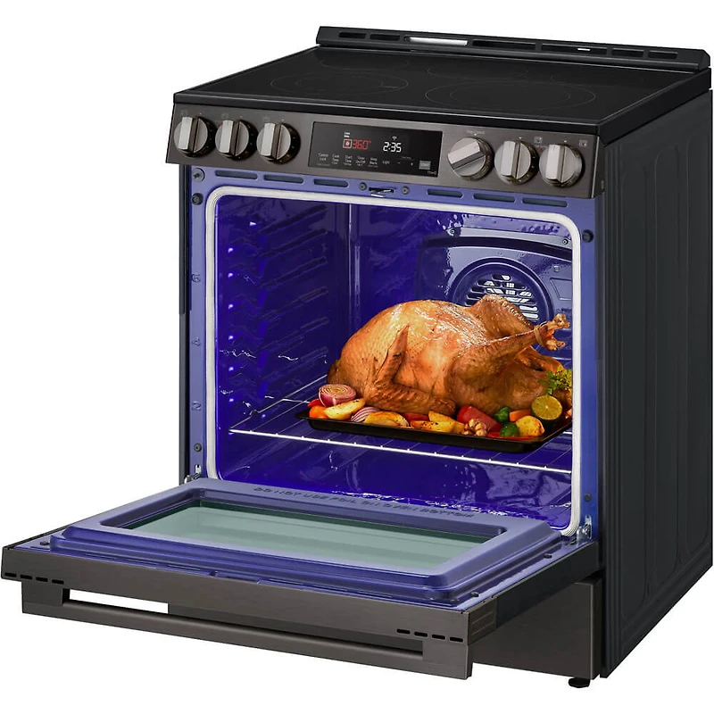 6.3 Cu. Ft. Black Stainless Slide-In Smart Electric Range