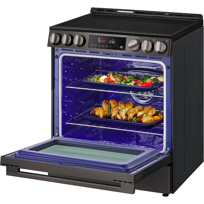 6.3 Cu. Ft. Black Stainless Slide-In Smart Electric Range
