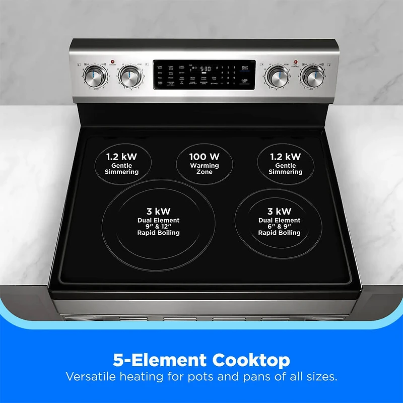 6.3 Cu. Ft. Stainless Freestanding Electric Convection Smart Range