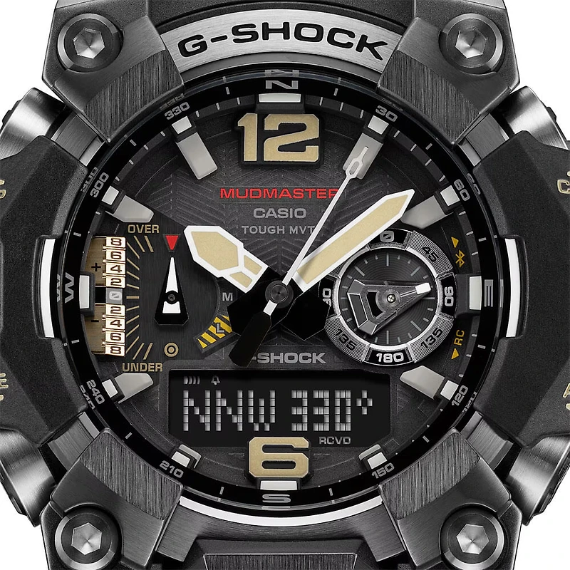 Mens G-Shock Mudmaster Solar Bluetooth Analog-Digital Watch - Black