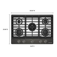 30 inch 5 Burner Black Ore Gas Cooktop with Integrated Wok Grate