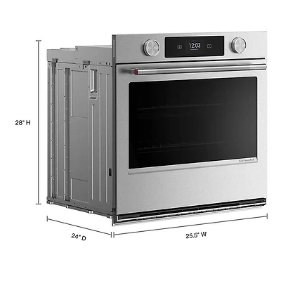 27 inch Stainless Electric Smart Convection Wall Oven with Assisted Cooking Modes