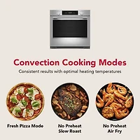27 inch Stainless Electric Smart Convection Wall Oven with Assisted Cooking Modes