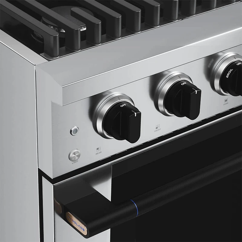 4.2 Cu. Ft. Stainless and Matte Black HausPro Freestanding Dual Fuel Convection Range