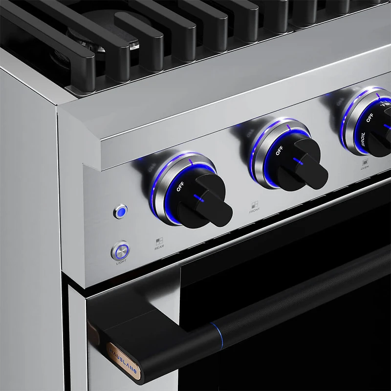 4.2 Cu. Ft. Stainless and Matte Black HausPro Freestanding Dual Fuel Convection Range