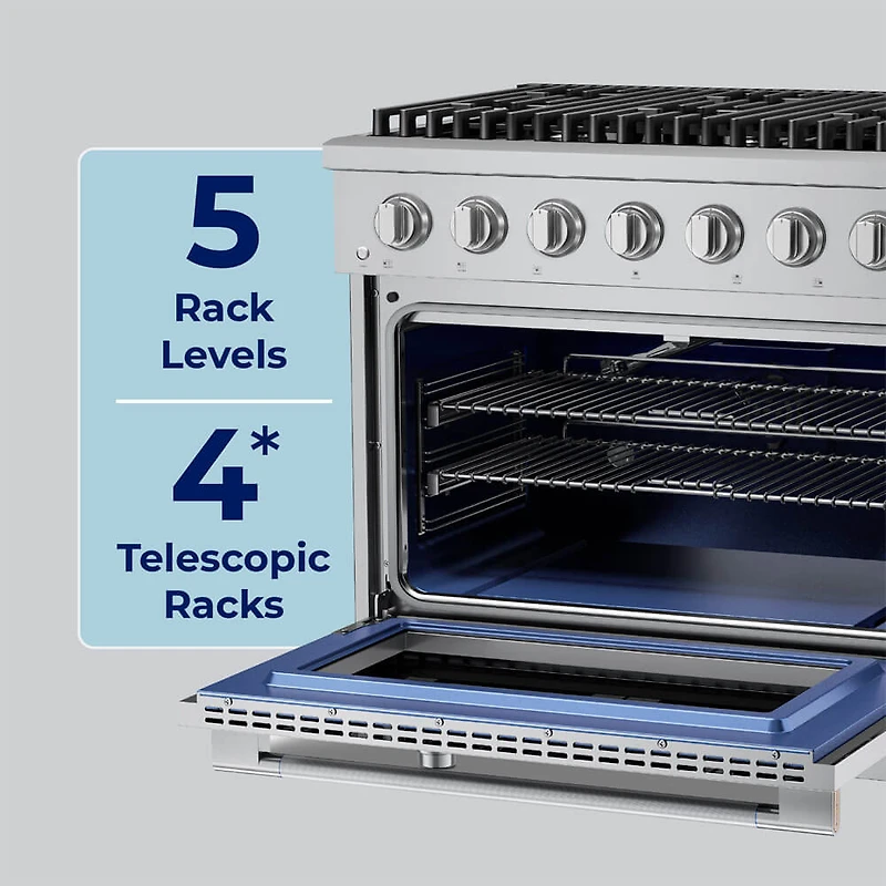 4.2 Cu. Ft. Stainless and Rose Gold HausPro Freestanding Dual Fuel Convection Range