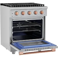 4.2 Cu. Ft. Stainless and Rose Gold HausPro Freestanding Dual Fuel Convection Range