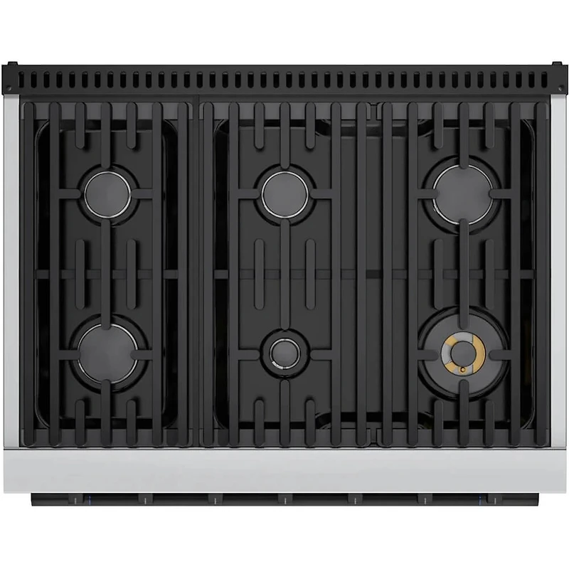5.2 Cu. Ft. Stainless and Matte Black Freestanding Dual Fuel Convection Range