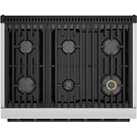 5.2 Cu. Ft. Stainless and Matte Black Freestanding Dual Fuel Convection Range