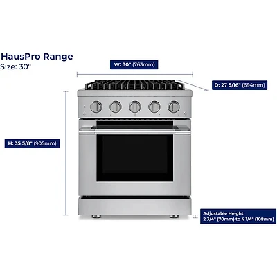 4.2 Cu. Ft. Stainless and Matte Black Slide-In Convection Gas Range
