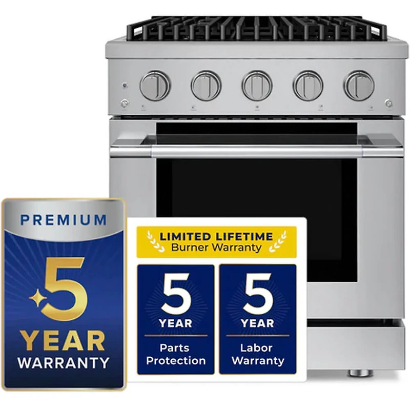4.2 Cu. Ft. Stainless and Matte Black Slide-In Convection Gas Range