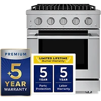 4.2 Cu. Ft. Stainless and Matte Black Slide-In Convection Gas Range