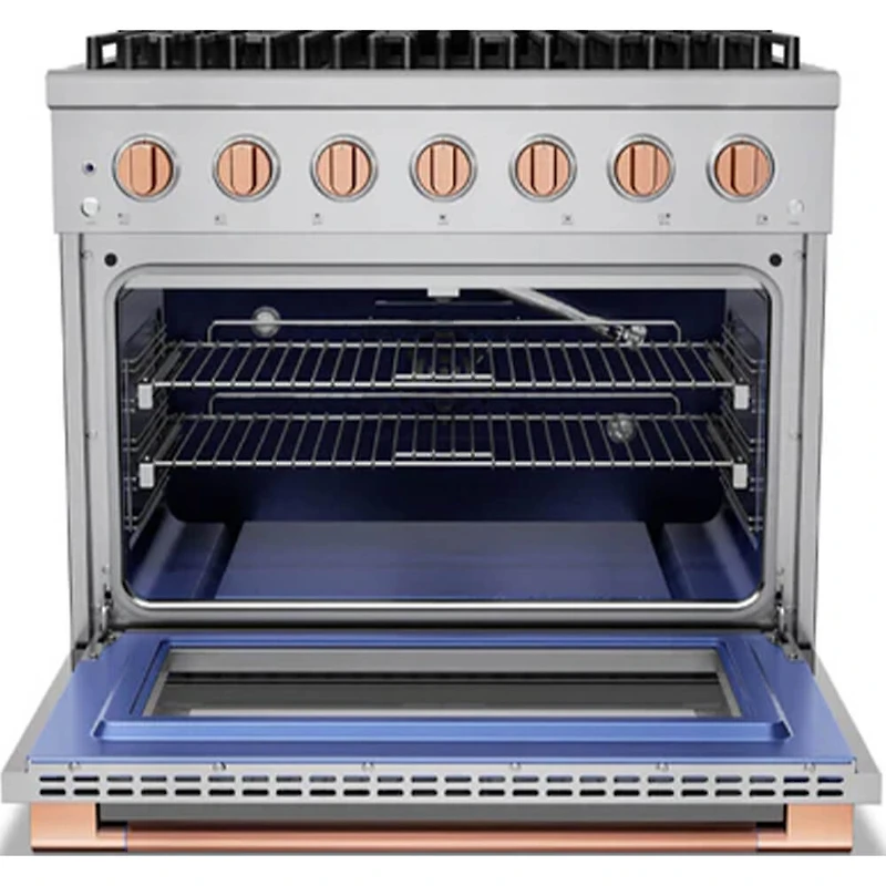 5.2 Cu. Ft. Stainless and Rose Gold Freestanding Gas Convection Range
