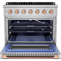 5.2 Cu. Ft. Stainless and Rose Gold Freestanding Gas Convection Range