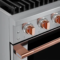 5.2 Cu. Ft. Stainless and Rose Gold Freestanding Gas Convection Range