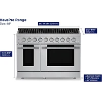 6.7 Cu. Ft. Stainless and Black Stainless Slide-In Double Oven Gas Convection Range