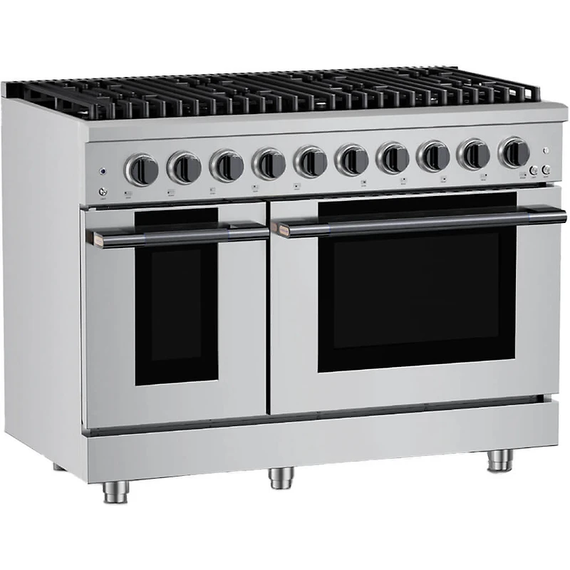 6.7 Cu. Ft. Stainless and Black Stainless Slide-In Double Oven Gas Convection Range