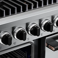 6.7 Cu. Ft. Stainless and Black Stainless Slide-In Double Oven Gas Convection Range