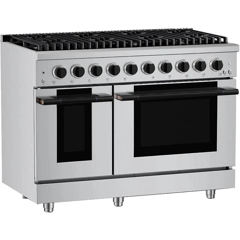 6.7 Cu. Ft. Stainless and Matte Black Slide-In Double Oven Gas Convection Range