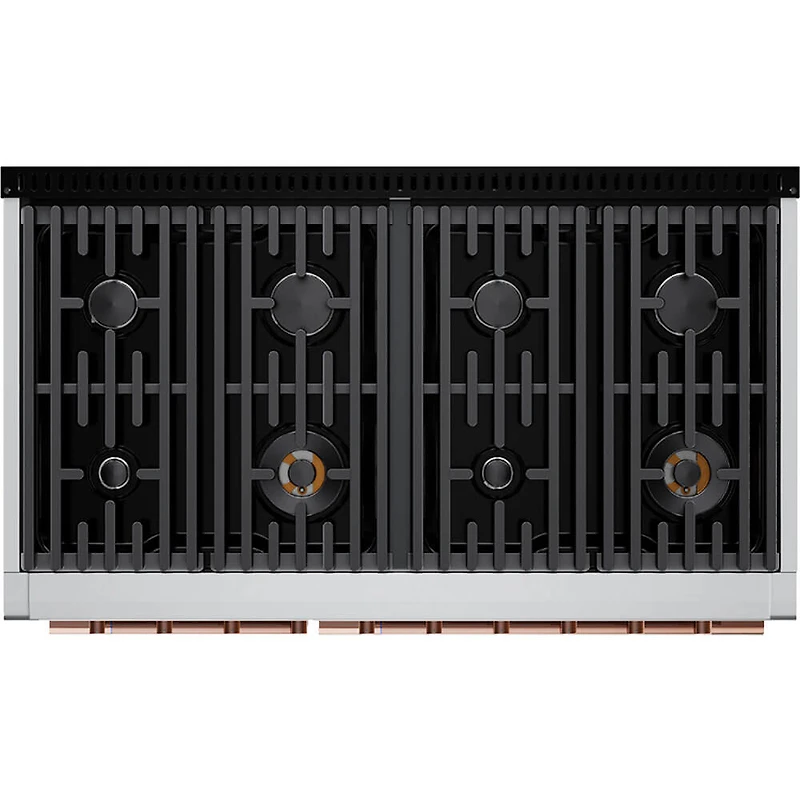 6.7 Cu. Ft. Stainless and Rose Gold Slide-In Double Oven Gas Convection Range