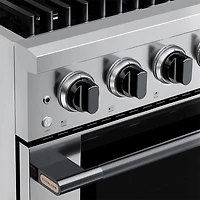 5.2 Cu. Ft. Stainless and Black Stainless Freestanding Dual Fuel Convection Range