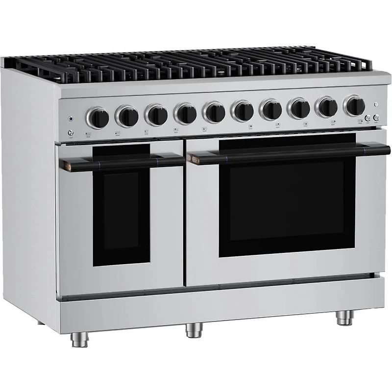 6.7 Cu. Ft. Stainless and Matte Black Freestanding Double Oven Duel Fuel Convection Range